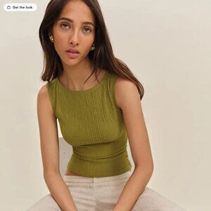 Reformation Dusk Knit Top Green - Size M